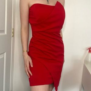 Red Eclipse strapless dress